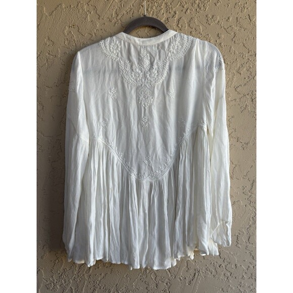 Rachel Zoe White Large Embroidered Etherial Glam Woman’s Angelic Blouse Boho - Picture 5 of 12